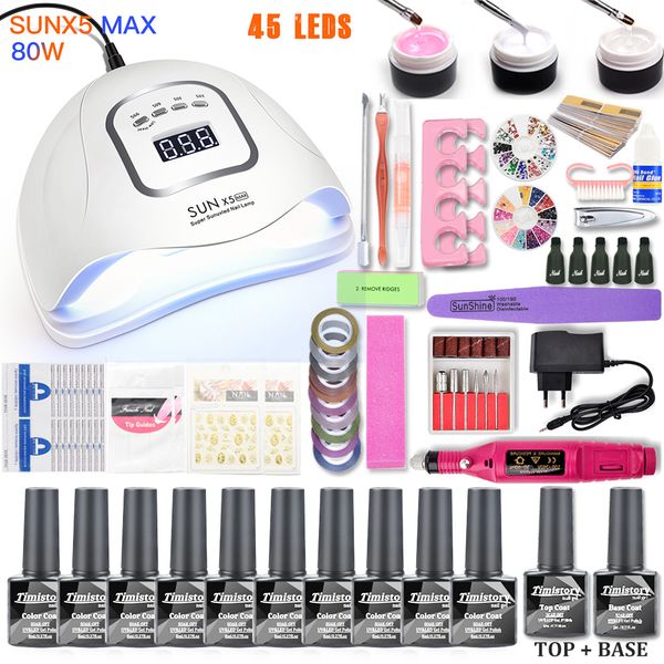 nail set 80w/45w uv led lamp dryer uv gel nail polish kit set for electric drill manicure art tools extension gel kit
nail set 80w/45w uv led lamp dryer uv gel nail polish kit set for electric drill manicure art tools extension gel kit