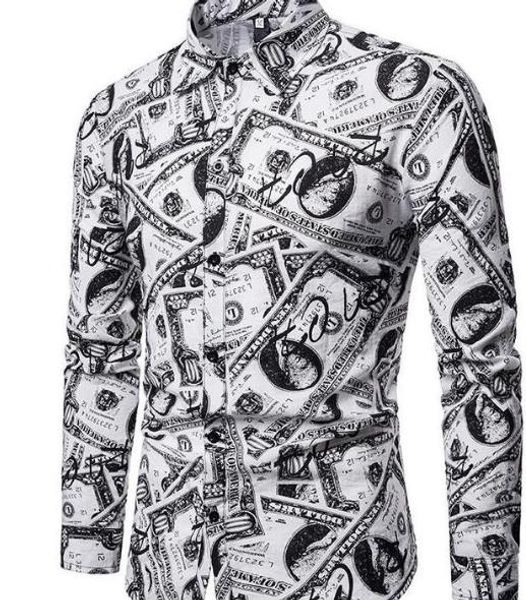 dollars printed mens designer shirts fashion panelled long sleeve lapel neck mens shirts casual males clothing, White;black
dollars printed mens designer shirts fashion panelled long sleeve lapel neck mens shirts casual males clothing, White;black