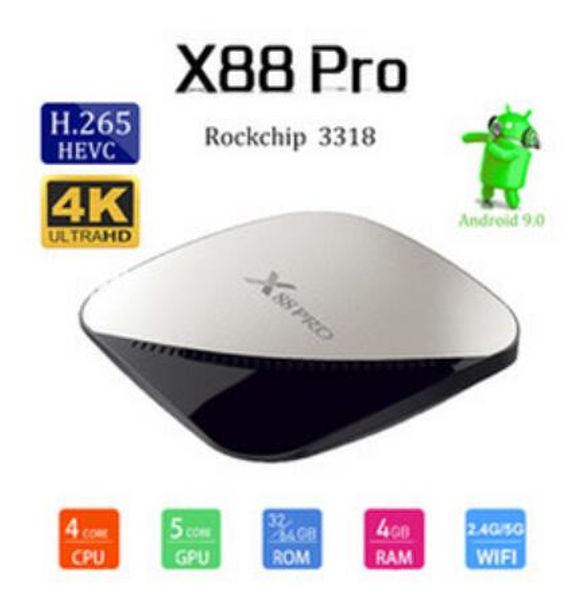 

Горячий Продавать X88 PRO Android 9.0 TV Box 2.4 Г 5 Г Wi-Fi IPTV Android Smart TV Box PK X96 МИНИ 1 шт