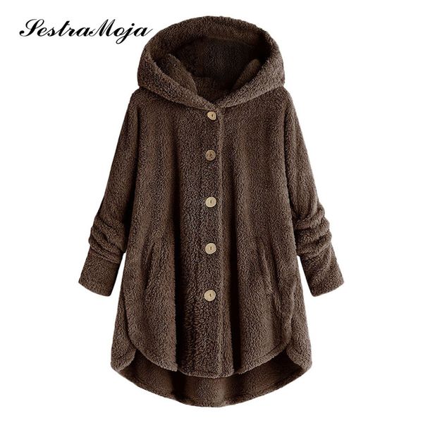 sestra moja women's fashion casual autumn and winter women's hooded solid color fluffy large size lambskin asymmetric hem jacket, Black
sestra moja women's fashion casual autumn and winter women's hooded solid color fluffy large size lambskin asymmetric hem jacket, Black