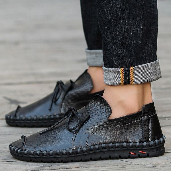 genuine leather male loafers fashion flats men casual shoes moccasin soft male driving shoes lace up loafers mens hc-481, Black
genuine leather male loafers fashion flats men casual shoes moccasin soft male driving shoes lace up loafers mens hc-481, Black