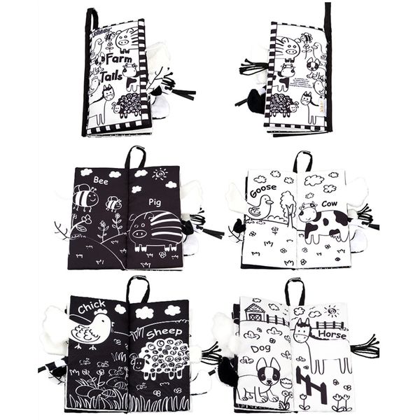 black white 3d animal tail cloth book 2019 new baby puzzle toy development education books gift for newborn baby
black white 3d animal tail cloth book 2019 new baby puzzle toy development education books gift for newborn baby