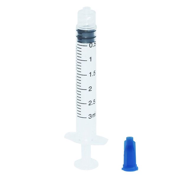 Dispensing Syringes 3cc 3ml Plastic With Tip Light Blue Cap For Precisely Dispensing Pastes,sealants And Epoxies Pack Of 10