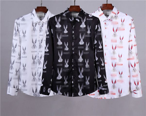 2019 new fashion wave of men floral print mixed color luxury print men's bunny long sleeve shirt royal long sleeve slim print c, White;black
2019 new fashion wave of men floral print mixed color luxury print men's bunny long sleeve shirt royal long sleeve slim print c, White;black