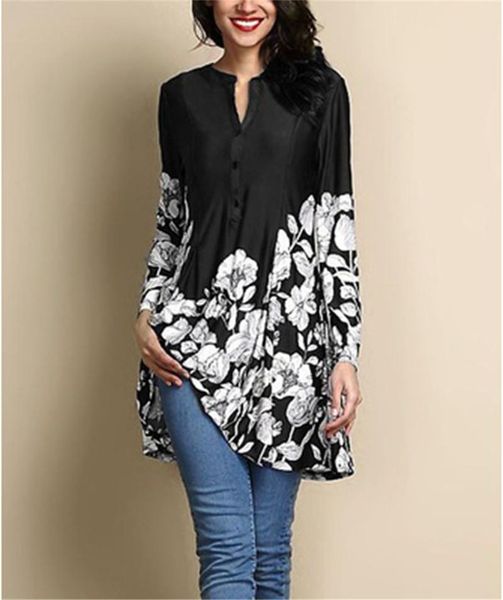 весна женщина цветочной printed блуза повседневная женщина v шея tshirts модельер tops с помощью кнопки, White
весна женщина цветочной printed блуза повседневная женщина v шея tshirts модельер tops с помощью кнопки, White