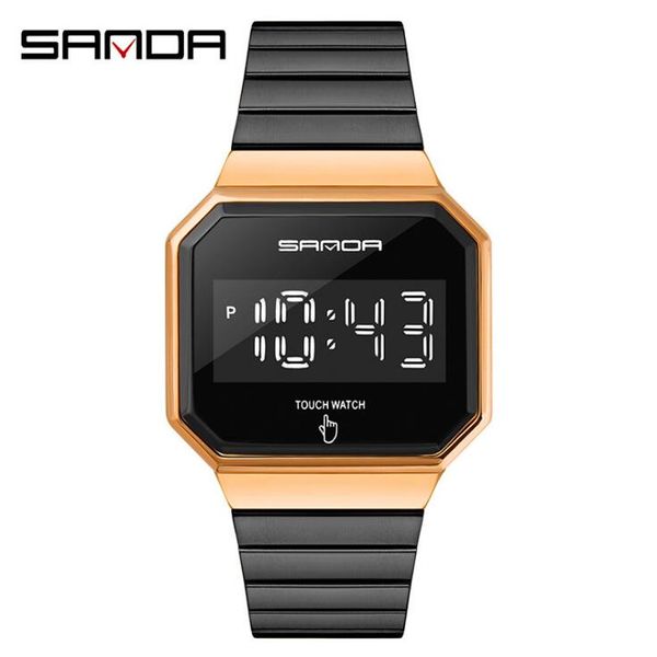 sanda fashion luminous touch screen watch male and female student waterproof couple watch multifunctional sports electronic watches, Slivery;brown
sanda fashion luminous touch screen watch male and female student waterproof couple watch multifunctional sports electronic watches, Slivery;brown