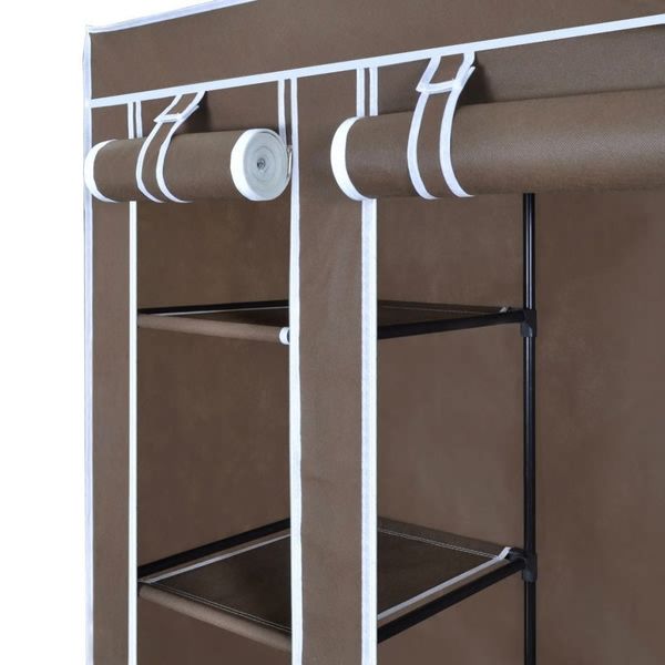 wardrobe with compartments and rods 45x150x176 cm brown fabric living room furniture
wardrobe with compartments and rods 45x150x176 cm brown fabric living room furniture
