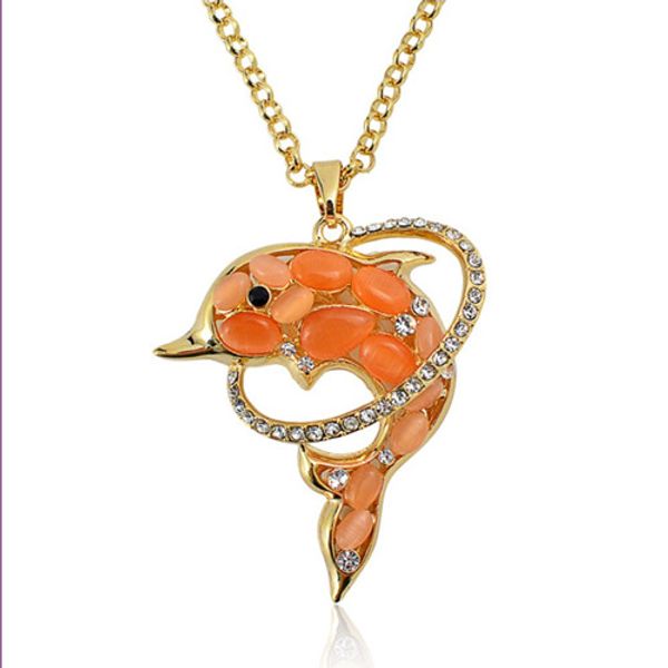 wholesale 5 pcs gold plated many colors cat eye stone pendant lovely dolphin necklace animal jewelry, Silver
wholesale 5 pcs gold plated many colors cat eye stone pendant lovely dolphin necklace animal jewelry, Silver