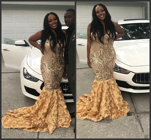 2019 new african mermaid prom dresses gold sequined formal evening gowns floral pattern pageant party dress plus size a182, Black
2019 new african mermaid prom dresses gold sequined formal evening gowns floral pattern pageant party dress plus size a182, Black