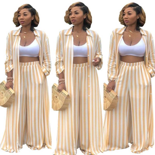 women fashion striped casual two pieces sets long sleeve blouse elastic waist wide leg pants tracksuit femme 2 pieces outfits, Gray
women fashion striped casual two pieces sets long sleeve blouse elastic waist wide leg pants tracksuit femme 2 pieces outfits, Gray