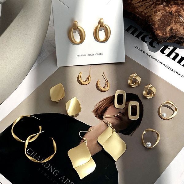 2020 new tide matte matte metal earrings korean high sense net red retro port wind earrings ear jewelry women, Golden;silver
2020 new tide matte matte metal earrings korean high sense net red retro port wind earrings ear jewelry women, Golden;silver