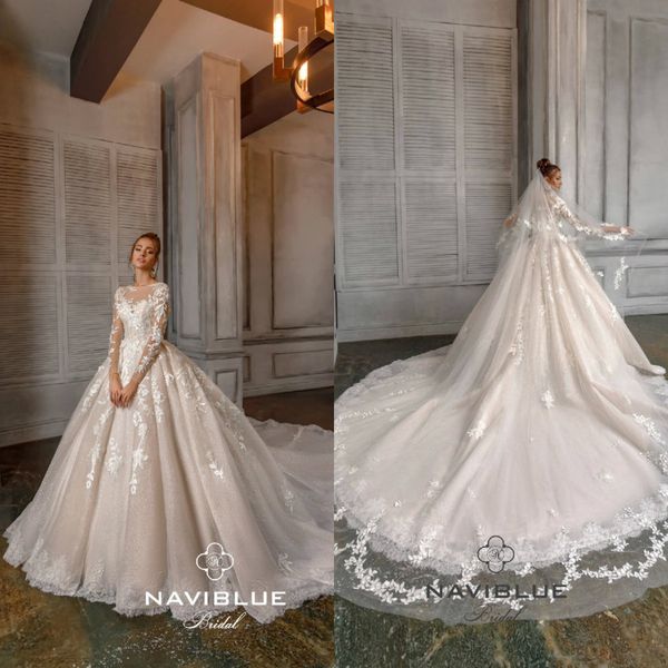 naviblue nude ball gown wedding dresses jewel neck sequins appliqued modest long sleeve bridal gowns custom made plus size robes de mariée, White
naviblue nude ball gown wedding dresses jewel neck sequins appliqued modest long sleeve bridal gowns custom made plus size robes de mariée, White