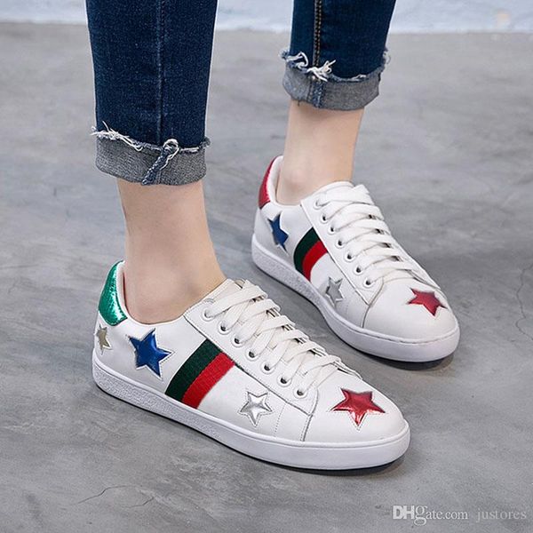 with box fashion designer shoe brand white star ace embroidered low-sneaker luxury shoe italian man woman casual shoes, Black
with box fashion designer shoe brand white star ace embroidered low-sneaker luxury shoe italian man woman casual shoes, Black