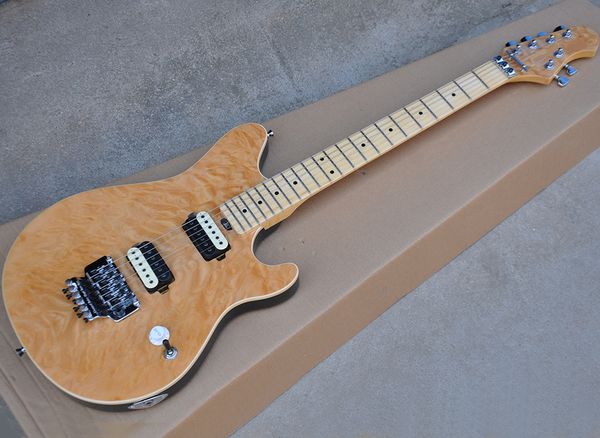 6 strings natural wood color electric guitar with tremolo bridge,maple fretboard,humbuckers pickups,customizable
6 strings natural wood color electric guitar with tremolo bridge,maple fretboard,humbuckers pickups,customizable
