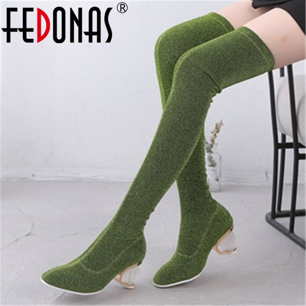 fedonas autumn winter women slip-on over the knee boots fashion tight high heels boots party prom dancing shoes woman, Black
fedonas autumn winter women slip-on over the knee boots fashion tight high heels boots party prom dancing shoes woman, Black