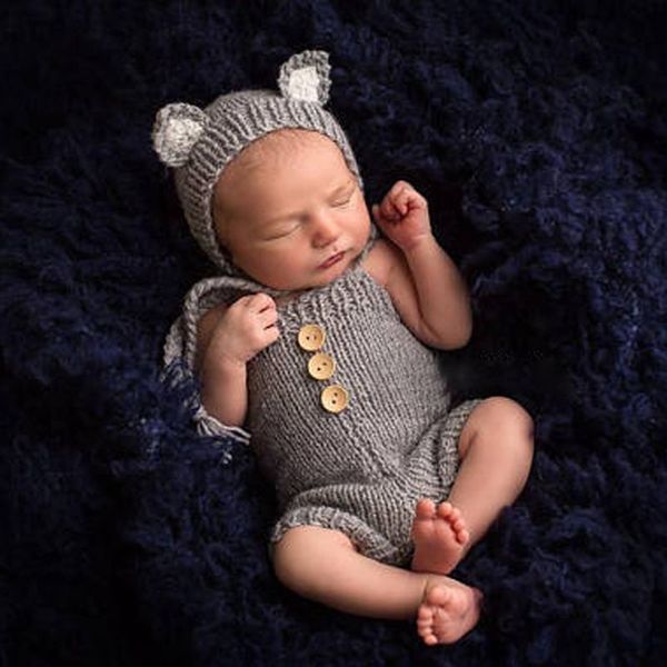 2pcs cute baby studio clothing set newborn handmade knitted overalls with ear hat pgraphy props, Yellow
2pcs cute baby studio clothing set newborn handmade knitted overalls with ear hat pgraphy props, Yellow