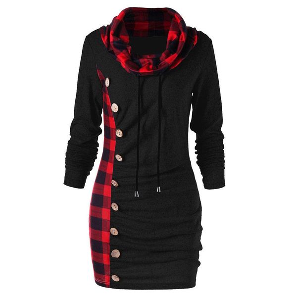 plaid panelled designer hoodies women casual button loose high collar long sleeved pullover long sweatshirts fashion womens hoodies, Black
plaid panelled designer hoodies women casual button loose high collar long sleeved pullover long sweatshirts fashion womens hoodies, Black