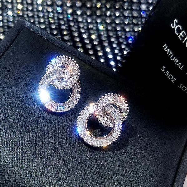 925 sterling silver color round cute bling zircon stone stud earrings for women jewelry super flash fashion circle earring korea style siver, Golden;silver
925 sterling silver color round cute bling zircon stone stud earrings for women jewelry super flash fashion circle earring korea style siver, Golden;silver