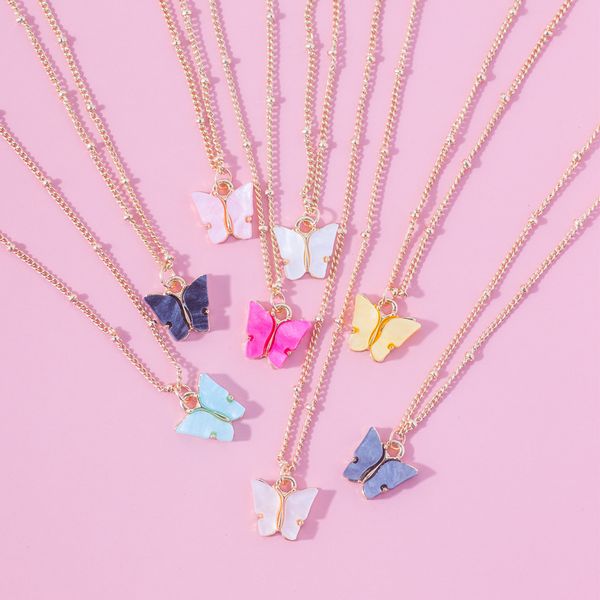 2020 new european and american fashion wild accessories colored butterfly necklace clavicle chain necklace couple jewelry holiday gifts, Silver
2020 new european and american fashion wild accessories colored butterfly necklace clavicle chain necklace couple jewelry holiday gifts, Silver