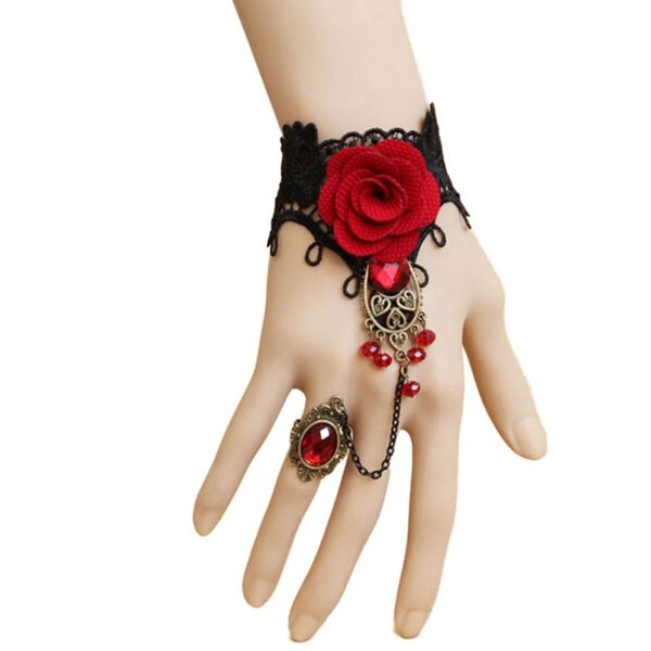 fashion handmade 1 pcs women bracelets retro black lace bracelets vampire slave fabric rose flower red vintage, Golden;silver
fashion handmade 1 pcs women bracelets retro black lace bracelets vampire slave fabric rose flower red vintage, Golden;silver