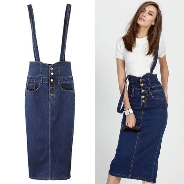 kalenmos long denim skirt with straps women button mid-calf plus size high waist overall slim fit pencil jeans skirts womens, Black
kalenmos long denim skirt with straps women button mid-calf plus size high waist overall slim fit pencil jeans skirts womens, Black