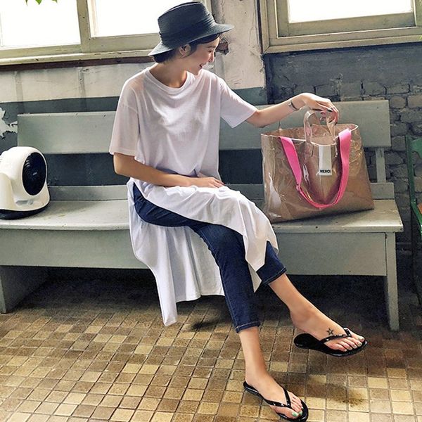 lanmrem can ship summer loose casual korean fashion long t shirt for womenn short sleeve side high vent round collar yh979, White
lanmrem can ship summer loose casual korean fashion long t shirt for womenn short sleeve side high vent round collar yh979, White