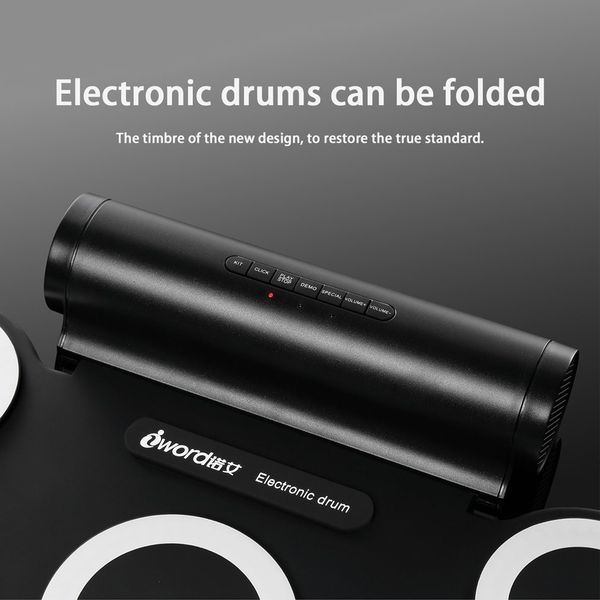 portable roll up electronic drum set kits 3009 9 pads built-in speakers with foot pedals drumsticks usb cable for practice
portable roll up electronic drum set kits 3009 9 pads built-in speakers with foot pedals drumsticks usb cable for practice