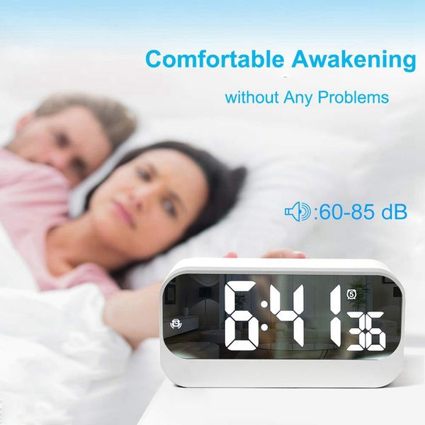 led digital alarm clock, led clock with mirror surface-alarm setting-adjustable brightness-seconds display, bedside desk alarm
led digital alarm clock, led clock with mirror surface-alarm setting-adjustable brightness-seconds display, bedside desk alarm