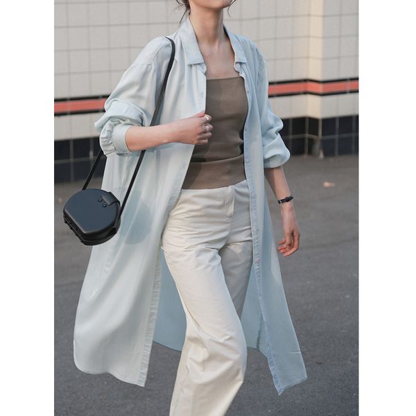 clean space 2020 spring women's dress new style tencel denim windbreaker women's tennis red wind-style simple casual shirt, Tan;black
clean space 2020 spring women's dress new style tencel denim windbreaker women's tennis red wind-style simple casual shirt, Tan;black