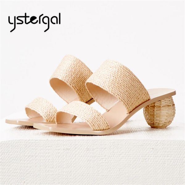 ystergal strange ball heel women woven slippers summer gladiator sandals casual beach shoes woman slides 2020 new mules, Black
ystergal strange ball heel women woven slippers summer gladiator sandals casual beach shoes woman slides 2020 new mules, Black