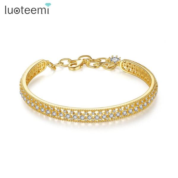 

luoteemi new fashion cz bracelets & bangles for women wedding engagement fashion jewelry bracciali donna bijoux christmas gifts, Black