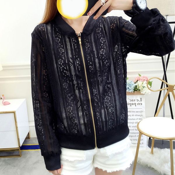 2019 women bomber jacket long sleeve lace sunscreen shirt short summer thin coat casual baseball coat chaquetas mujer #p3, Black;brown
2019 women bomber jacket long sleeve lace sunscreen shirt short summer thin coat casual baseball coat chaquetas mujer #p3, Black;brown