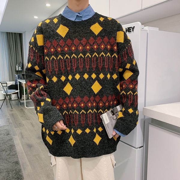 autumn new sweater men fashion retro contrast color o-neck knit pullover man streetwear wild loose warm couple sweater male, White;black
autumn new sweater men fashion retro contrast color o-neck knit pullover man streetwear wild loose warm couple sweater male, White;black