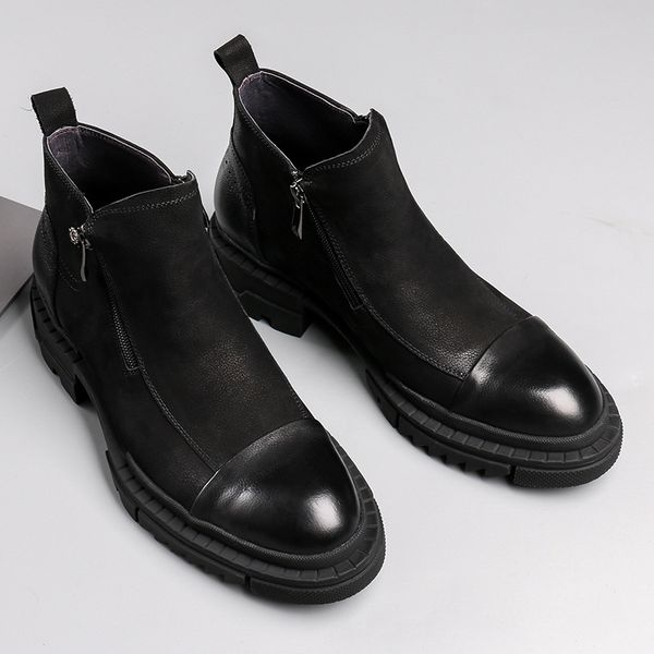 thick bottomed men leather boots work soft bottom genuine leather bota masculina the boots work, Black
thick bottomed men leather boots work soft bottom genuine leather bota masculina the boots work, Black