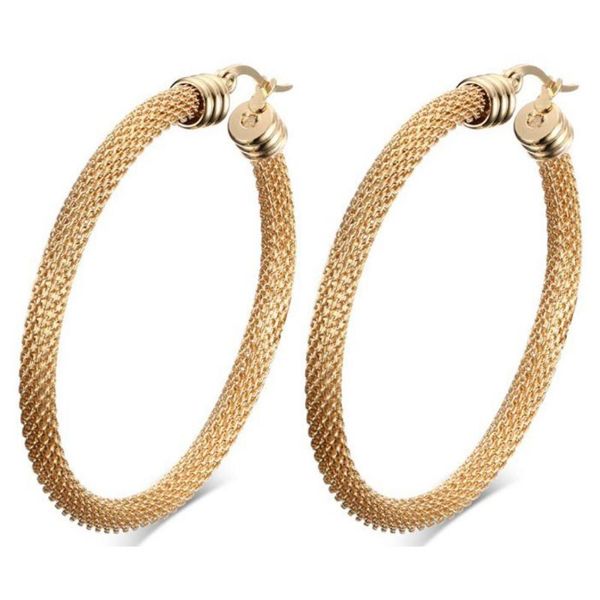 new arrival earring for women gold-color stainless steel wire mesh women wedding female big round hoop earring, Golden;silver
new arrival earring for women gold-color stainless steel wire mesh women wedding female big round hoop earring, Golden;silver