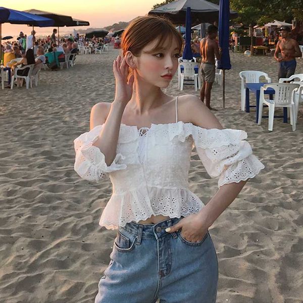 korean slash neck shirt women lace blouse blusa mori girl chic shirts, White
korean slash neck shirt women lace blouse blusa mori girl chic shirts, White