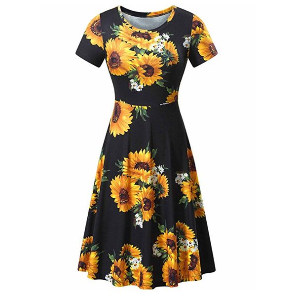 2018 dress female new fashion women short sleeve printing summer beach a line casual dress floral vestidos robe, Black;gray
2018 dress female new fashion women short sleeve printing summer beach a line casual dress floral vestidos robe, Black;gray