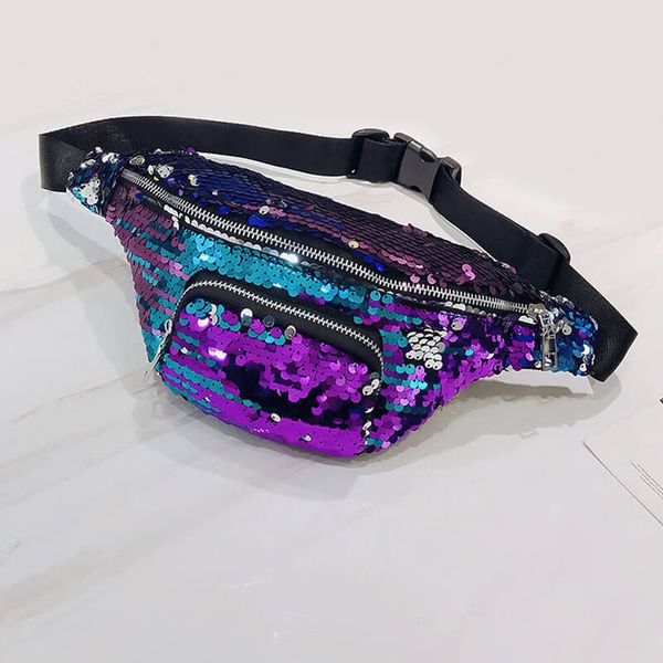 

dazzy sequin men and women fanny pack bum pack shopping phone and gadgets storage waist bag