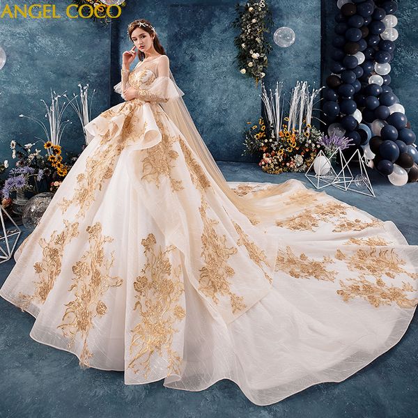 dubai saudi arabia romantic royal long sleeve wedding dress maternity gown golden embroidery pregnancy bride dress umstandsrock, White
dubai saudi arabia romantic royal long sleeve wedding dress maternity gown golden embroidery pregnancy bride dress umstandsrock, White