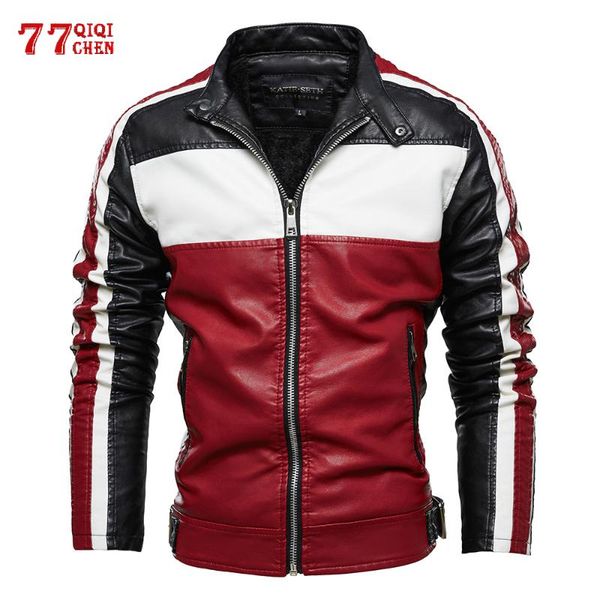 men's winter leather jacket casual stand collar pu leather jacket male 2020 matching color motorcycle windbreaker men chaqueta, Black
men's winter leather jacket casual stand collar pu leather jacket male 2020 matching color motorcycle windbreaker men chaqueta, Black