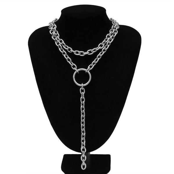 fashion design punk hiphop rock women men chain necklace tassel circle metal chain multilayer choker long necklace accessories, Silver
fashion design punk hiphop rock women men chain necklace tassel circle metal chain multilayer choker long necklace accessories, Silver
