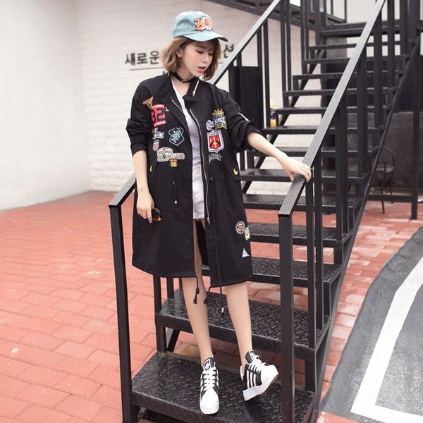 korean version of the long section casual loose tooling windbreaker women's clothing ing, Tan;black
korean version of the long section casual loose tooling windbreaker women's clothing ing, Tan;black
