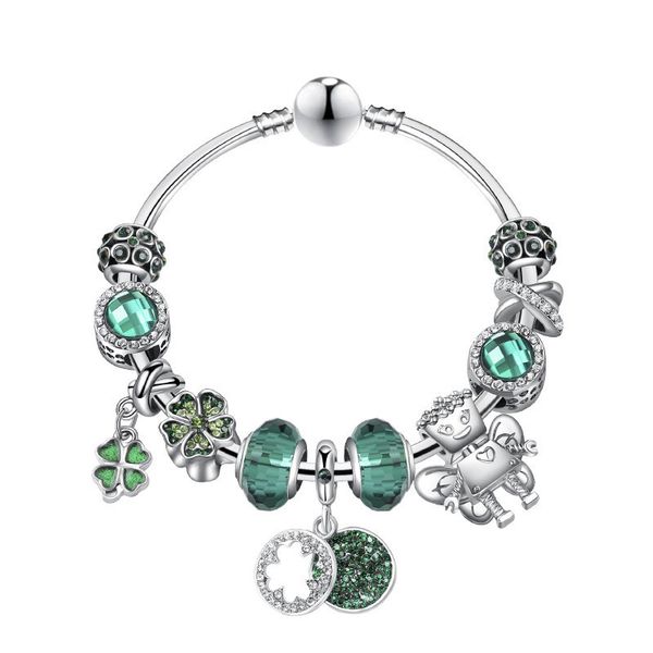 link, chain delicate four -leaf clover crystal pendant bracelet for women girls party prom personality bangle jewelry, Black
link, chain delicate four -leaf clover crystal pendant bracelet for women girls party prom personality bangle jewelry, Black