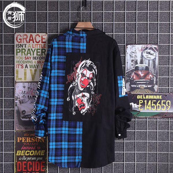 hip shirt hop patchwork shirts men sleeve long 50r0005 harujuku dropshipping plaid shirt japanese casual 2021 streetwear mcpca, Black
hip shirt hop patchwork shirts men sleeve long 50r0005 harujuku dropshipping plaid shirt japanese casual 2021 streetwear mcpca, Black