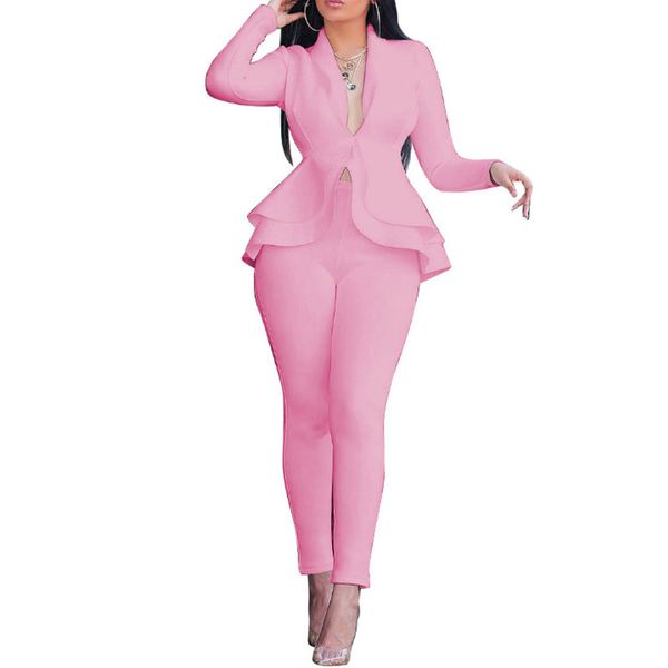white blazer 2 piece set women work wear full sleeve ruffles blazers pencil pants suit two piece set office lady outfits 2020, White;black
white blazer 2 piece set women work wear full sleeve ruffles blazers pencil pants suit two piece set office lady outfits 2020, White;black
