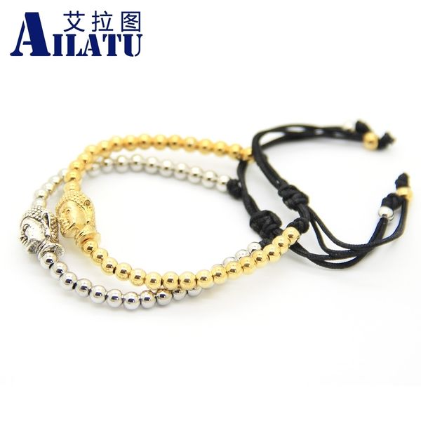 ailatu 4mm bronze beads weaving yago buddha head jewelry braiding macrame bracelet, Golden;silver
ailatu 4mm bronze beads weaving yago buddha head jewelry braiding macrame bracelet, Golden;silver