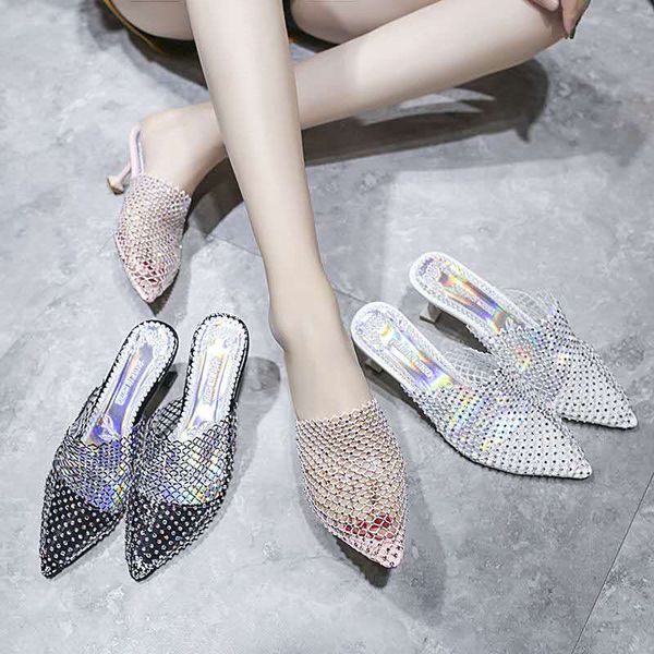 new hollow breathable mesh woman thin high heels slippers summer vintage pointed toe sandals mules femme shoes pumps, Black
new hollow breathable mesh woman thin high heels slippers summer vintage pointed toe sandals mules femme shoes pumps, Black
