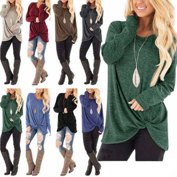 knotted t-shirts women solid long sleeve shirt twist casual irregular blouse fashion loose european america tanks women clothes d6998, Blue
knotted t-shirts women solid long sleeve shirt twist casual irregular blouse fashion loose european america tanks women clothes d6998, Blue