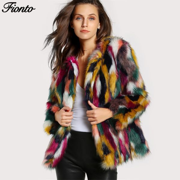 fionto autumn winter fashion colourful furry faux fur coat women fluffy warm outerwear female jacket hairy collarless overcoat, Black
fionto autumn winter fashion colourful furry faux fur coat women fluffy warm outerwear female jacket hairy collarless overcoat, Black