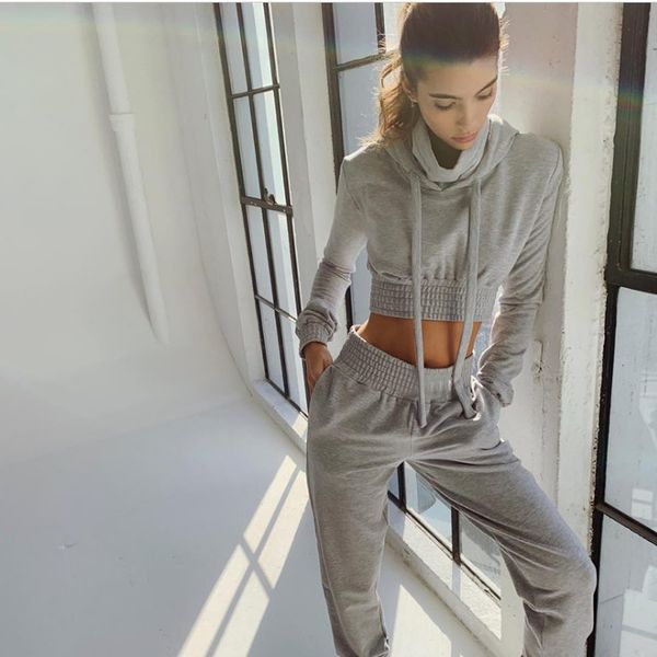 autumn women's two piece set casual light grey hoodies croped pencil pants elastic tracksuit jogging cotton sweatsuit, White
autumn women's two piece set casual light grey hoodies croped pencil pants elastic tracksuit jogging cotton sweatsuit, White